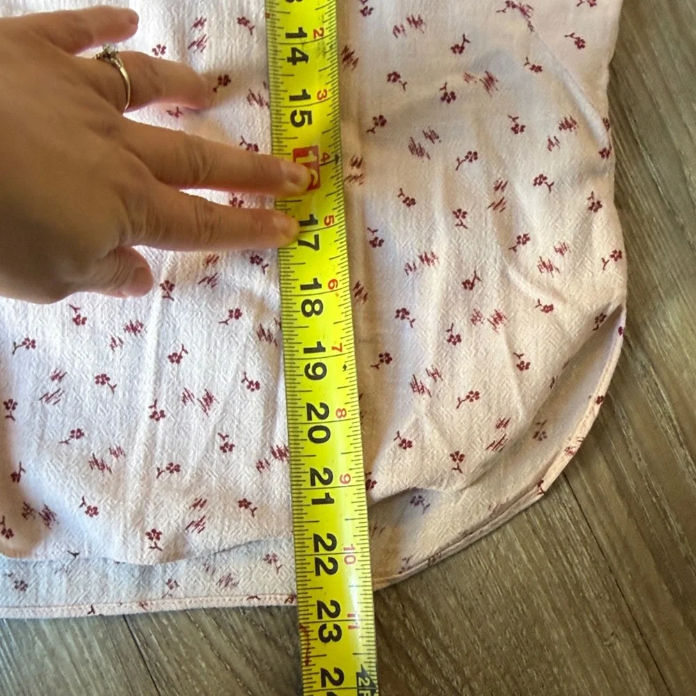Madewell Pink Puff Sleeves Peasant Floral Top Size: S